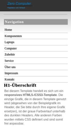 Vorschau der mobilen Webseite www.zero-computer.de, Zero-Computer