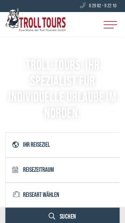 Vorschau der mobilen Webseite www.trolltours.de, Troll Tours