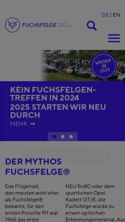 Vorschau der mobilen Webseite www.fuchsfelge.de, Otto Fuchs KG