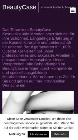 Vorschau der mobilen Webseite www.beautycase-menden.de, Kosmetikinstitut BeautyCase, Inhaberin Julia Bürmann