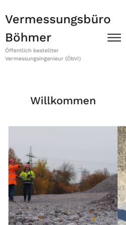Vorschau der mobilen Webseite www.vermessung-boehmer.de, Vermessungsbüro Dipl.-Ing. Hans und Christian Böhmer