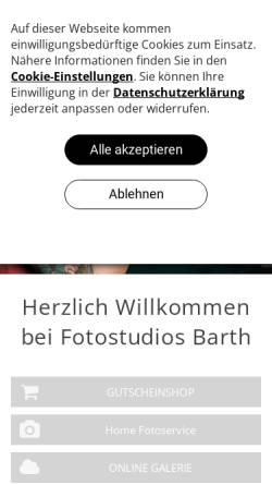 Vorschau der mobilen Webseite www.foto-barth.de, Fotostudios Barth GmbH