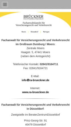 Vorschau der mobilen Webseite www.ra-brueckner.de, Rechtsanwaltskanzlei Brückner