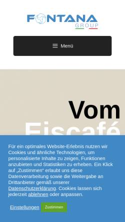 Vorschau der mobilen Webseite www.fontana-eis.de, Eis Fontana - Eismaschinen