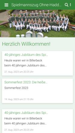 Vorschau der mobilen Webseite www.spielmannszug-ohne-haddorf.de, Spielmannszug Ohne-Haddorf e.V.