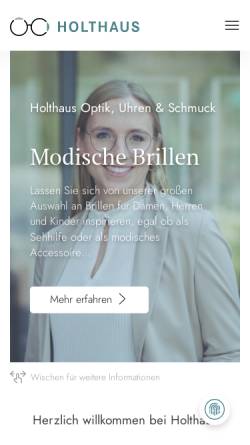 Vorschau der mobilen Webseite www.holthaus-optik.de, Holthaus-Optik