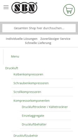 Vorschau der mobilen Webseite www.sbn-maschinen.de, SBN Neuenkirchen