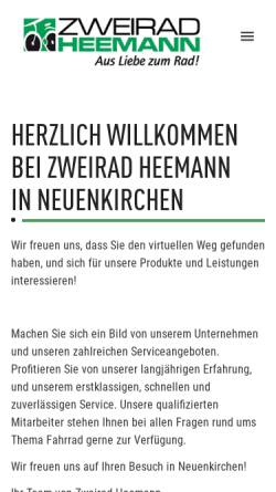 Vorschau der mobilen Webseite www.zweiradheemann.de, Zweirad Heemann - Neuenkirchen