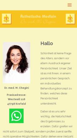 Vorschau der mobilen Webseite www.chegini.de, Dr. med. M. Chegini Schönheitsoperationen Ästhetische Chirurgie in Lobberich