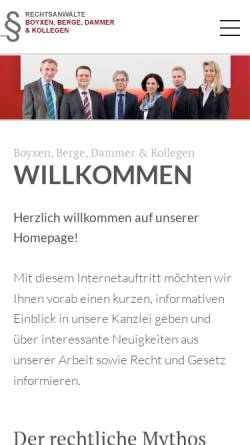 Vorschau der mobilen Webseite www.ra-boyxen.de, Rechtsanwälte Greven, Boyxen & Kollegen