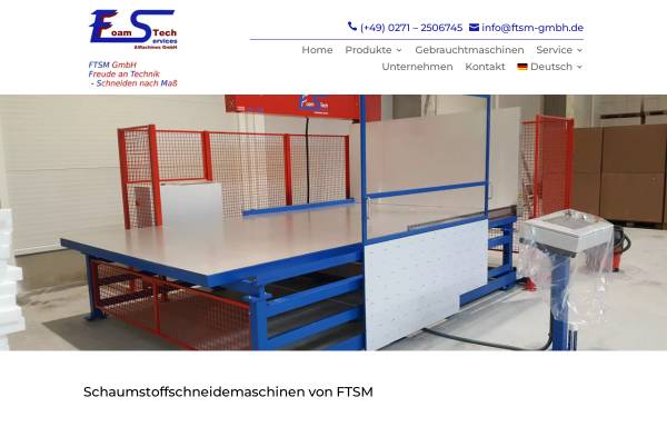 Vorschau von www.ftsm-gmbh.de, FTSM Foam Tech Services & Machines GmbH