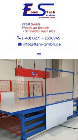 Vorschau der mobilen Webseite www.ftsm-gmbh.de, FTSM Foam Tech Services & Machines GmbH