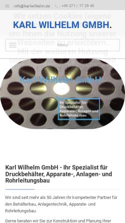 Vorschau der mobilen Webseite www.karlwilhelm.de, Karl Wilhelm GmbH