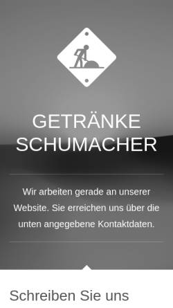 Vorschau der mobilen Webseite www.getraenke-schumacher.de, Schumacher Getränkevertrieb GmbH