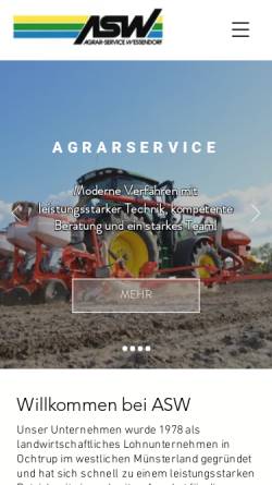 Vorschau der mobilen Webseite www.asw-wessendorf.de, Agrar Service Wessendorf