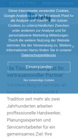 Vorschau der mobilen Webseite www.tischlerei-berg.de, Berg GmbH & Co. KG