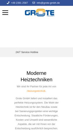 Vorschau der mobilen Webseite www.grote-gmbh.de, Grote GmbH