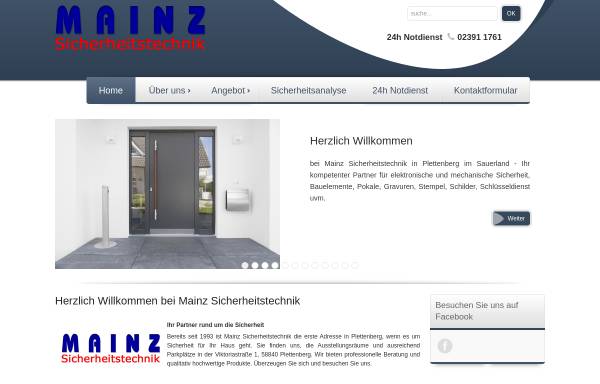 Vorschau von www.mainz-sicherheitstechnik.de, Mainz-Sicherheitstechnik