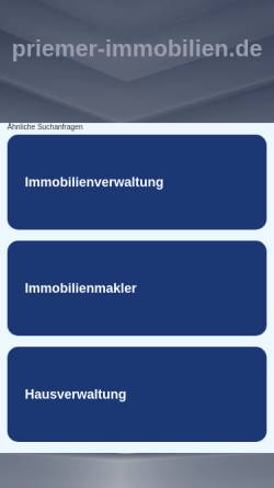 Vorschau der mobilen Webseite www.priemer-immobilien.de, Priemer Immobilien