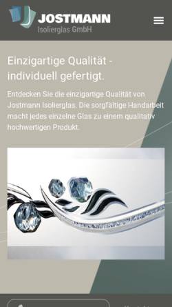 Vorschau der mobilen Webseite www.jostmann-glas.de, Jostmann Isolierglas GmbH