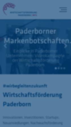 Vorschau der mobilen Webseite www.wirtschaftsfoerderung-paderborn.de, Wirtschaftsförderungsgesellschaft Paderborn GmbH