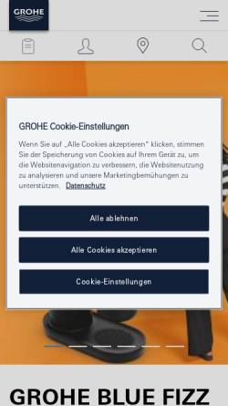 Vorschau der mobilen Webseite www.grohe.de, GROHE Deutschland Vertriebs GmbH