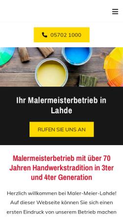 Vorschau der mobilen Webseite www.maler-meier-lahde.de, Maler Meier
