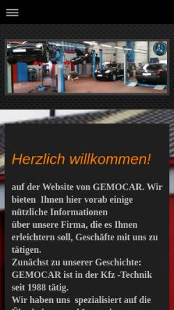 Vorschau der mobilen Webseite www.gemocar.com, GEMOCAR Getriebe- und Motoreninstandsetzung
