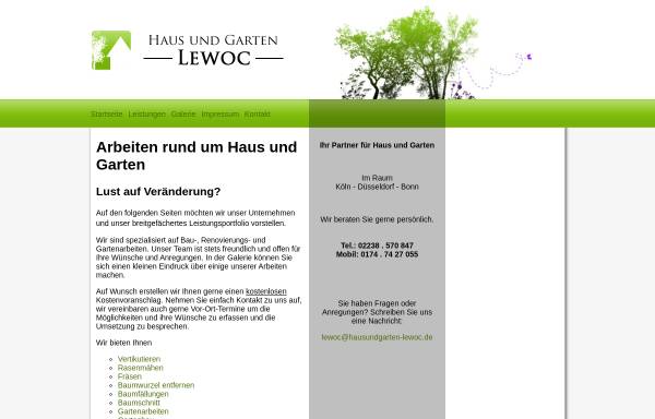 Vorschau von www.hausundgarten-lewoc.de, Haus und Garten Lewoc