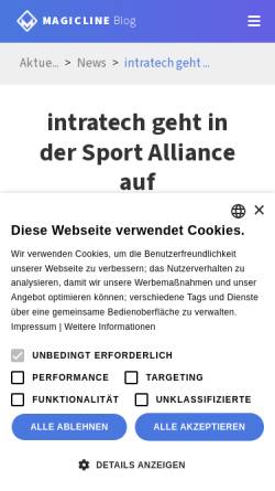 Vorschau der mobilen Webseite www.intratech.de, Intratech GmbH