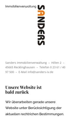 Vorschau der mobilen Webseite www.sanders-iv.de, Sanders Immobilienverwaltung IVD