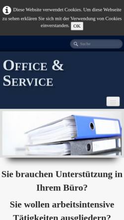 Vorschau der mobilen Webseite www.office-und-service.eu, Office & Service Andrea Wiemeler