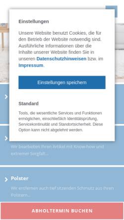 Vorschau der mobilen Webseite www.twc-grebe.de, TWC Teppich Wasch Center Grebe