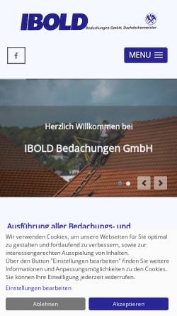 Vorschau der mobilen Webseite www.ibold-bedachungen.de, Ibold Bedachungen GmbH