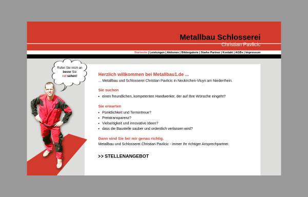 Vorschau von www.metallbau1.de, Metallbau Schlosserei Christian Pavlicic