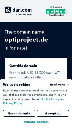 Vorschau der mobilen Webseite www.optiproject.de, opti project