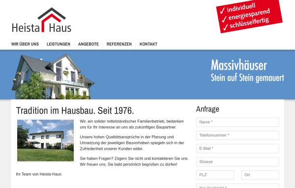 Vorschau von www.heista-haus.de, Heista Haus Heinz Stangenberg GmbH