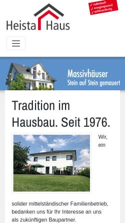 Vorschau der mobilen Webseite www.heista-haus.de, Heista Haus Heinz Stangenberg GmbH