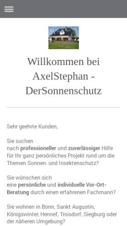 Vorschau der mobilen Webseite www.der-sonnenschutz.de, axelstephan - Der Sonnenschutz GmbH