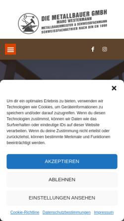 Vorschau der mobilen Webseite www.diemetallbauer.de, Die Metallbauer GmbH
