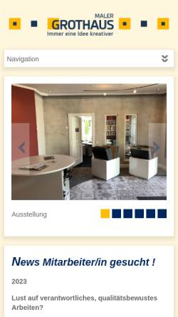 Vorschau der mobilen Webseite www.maler-grothaus.de, Maler Grothaus mit Niederlassungen in Spenge und Enger