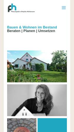 Vorschau der mobilen Webseite www.planungsbuero-huettemann.de, Planungsbüro Britta Hüttemann