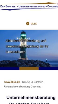 Vorschau der mobilen Webseite www.dbuc.de, Dr. Borchert Unternehmensberatung-Coaching (DBUC)