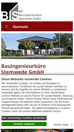Vorschau der mobilen Webseite www.bauis.de, BIS Bauingenieurbüro Stemwede GmbH