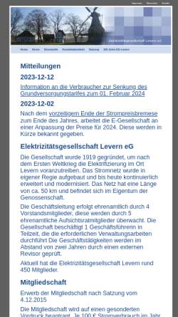 Vorschau der mobilen Webseite www.eg-levern.de, Elektrizitätsgesellschaft Levern e.G.