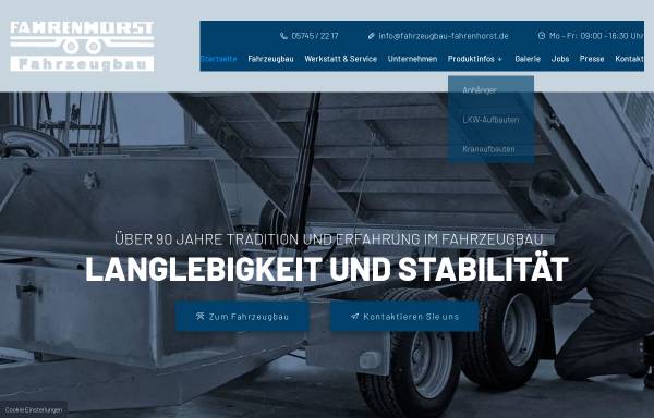 Vorschau von www.fahrzeugbau-fahrenhorst.de, Fahrenhorst Fahrzeugbau GmbH & Co. KG
