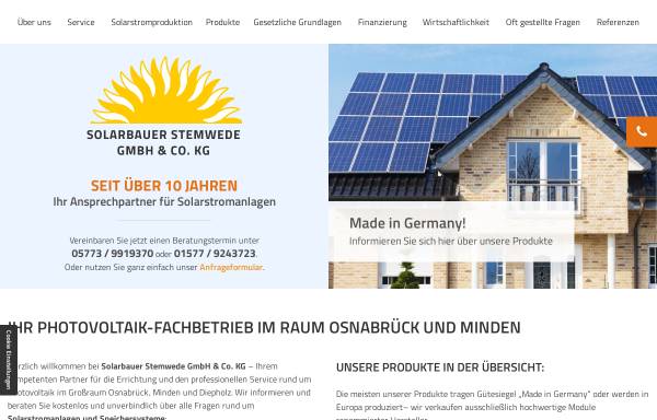 Vorschau von www.solarbauer-stemwede.de, Solarbauer Stemwede GbR