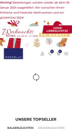 Vorschau der mobilen Webseite www.wkr.de, WKR Leuchten GmbH