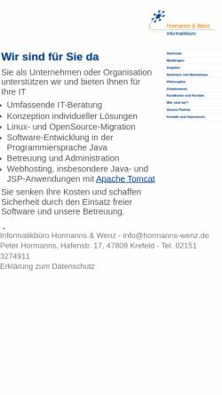 Vorschau der mobilen Webseite www.hormanns-wenz.de, Informatikbüro Hormanns und Wenz