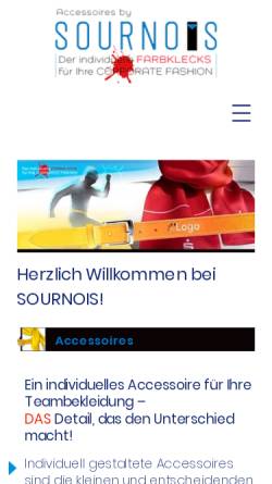 Vorschau der mobilen Webseite www.sournois.de, Sournois Manfred Schleicher - Krawattenherstellung